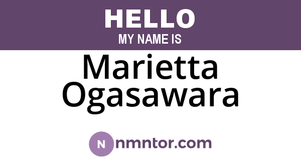 Marietta Ogasawara