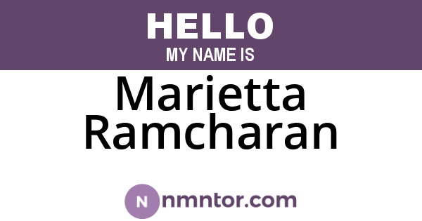 Marietta Ramcharan