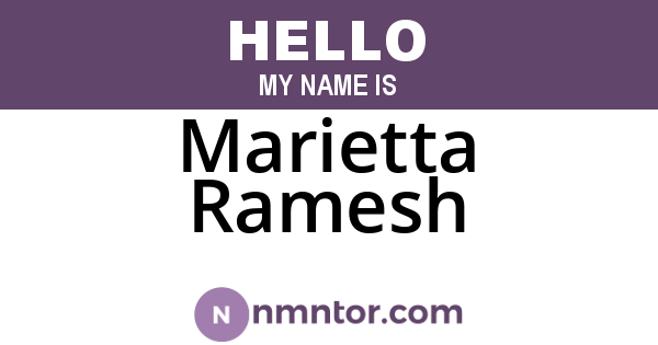 Marietta Ramesh