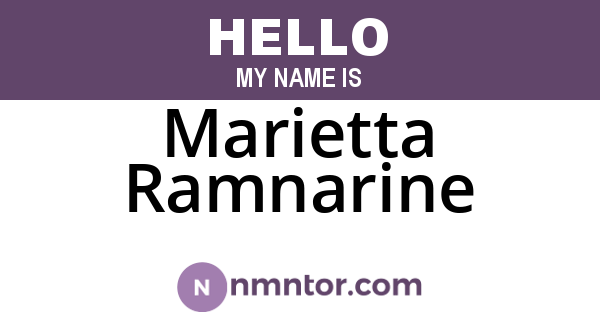 Marietta Ramnarine
