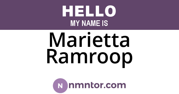 Marietta Ramroop