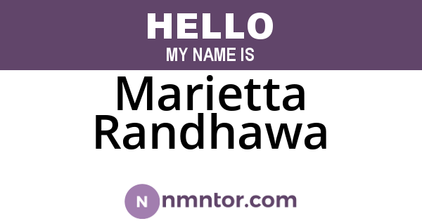 Marietta Randhawa