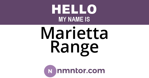 Marietta Range