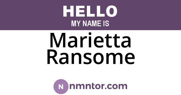 Marietta Ransome