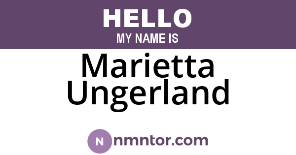 Marietta Ungerland