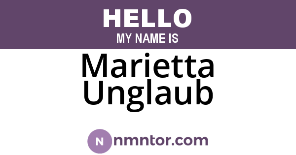 Marietta Unglaub