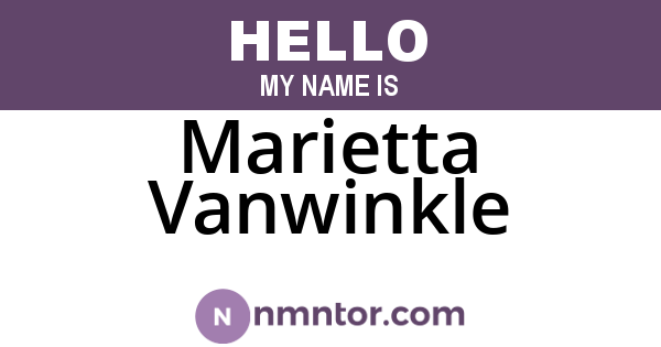 Marietta Vanwinkle