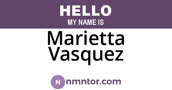 Marietta Vasquez