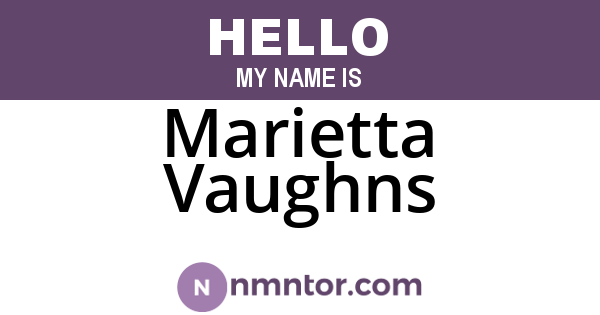 Marietta Vaughns