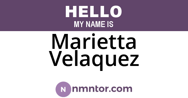 Marietta Velaquez