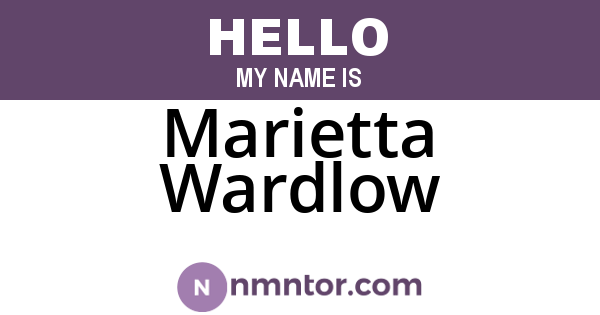 Marietta Wardlow