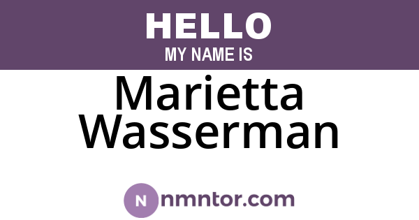 Marietta Wasserman