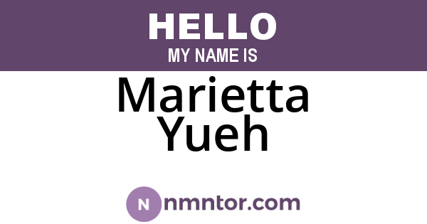 Marietta Yueh