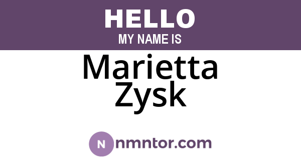 Marietta Zysk