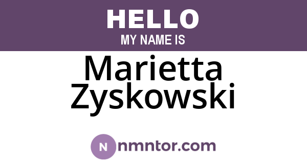 Marietta Zyskowski