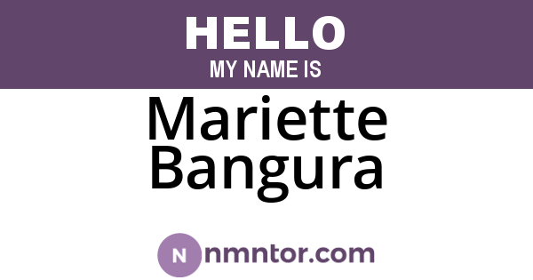 Mariette Bangura