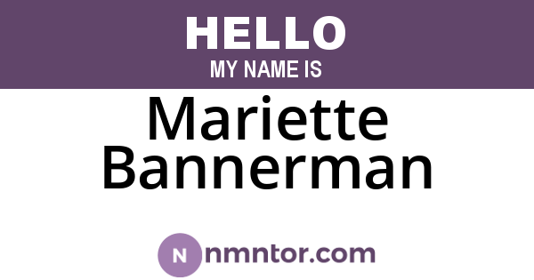 Mariette Bannerman