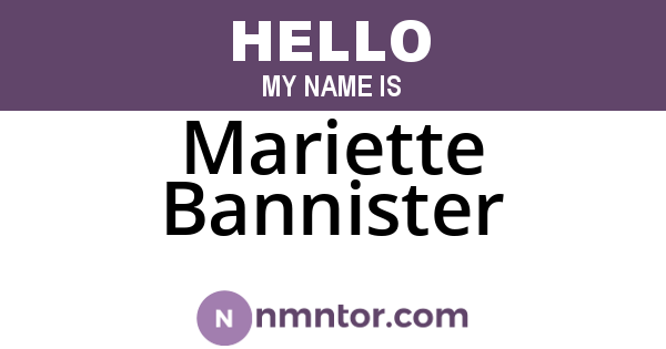 Mariette Bannister