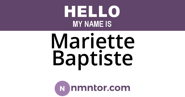 Mariette Baptiste