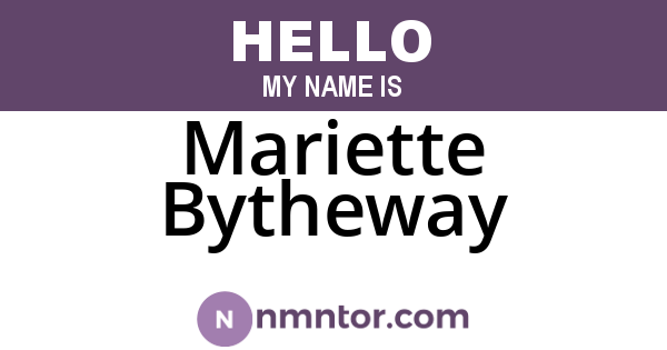 Mariette Bytheway