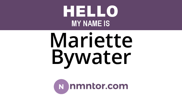 Mariette Bywater
