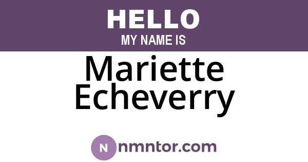 Mariette Echeverry