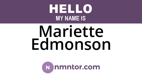 Mariette Edmonson