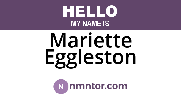 Mariette Eggleston