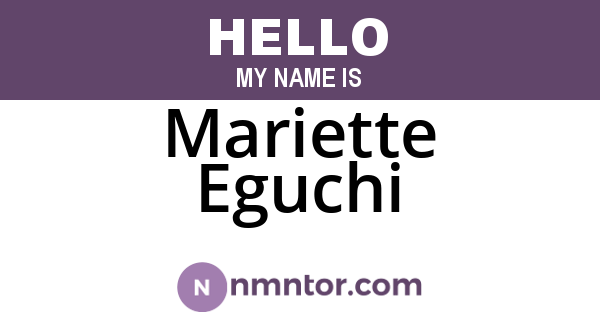 Mariette Eguchi