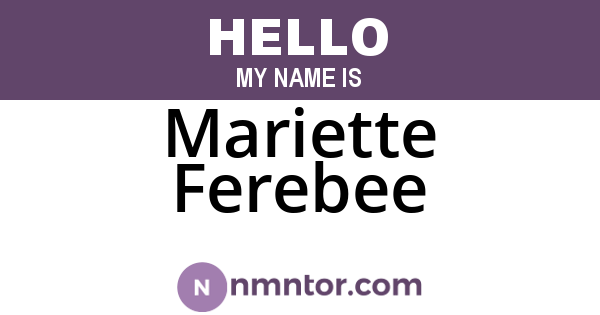 Mariette Ferebee