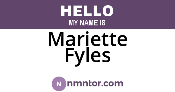Mariette Fyles