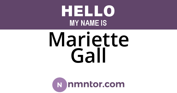 Mariette Gall