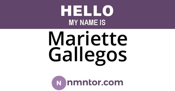 Mariette Gallegos