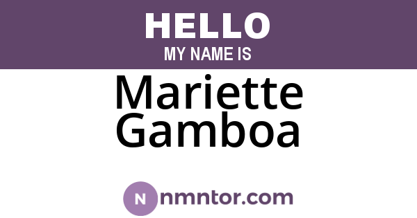 Mariette Gamboa