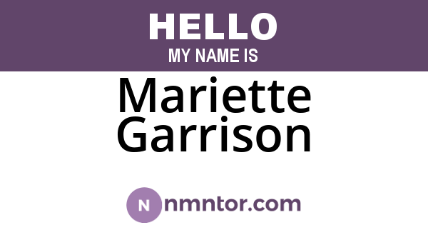 Mariette Garrison