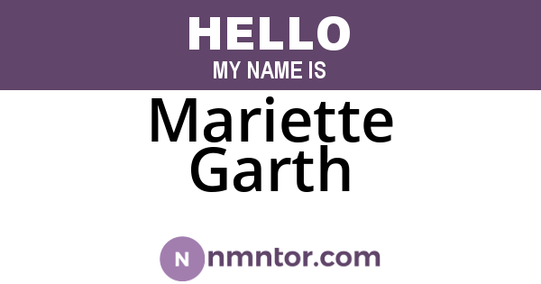Mariette Garth