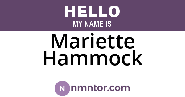 Mariette Hammock