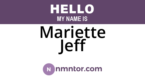Mariette Jeff