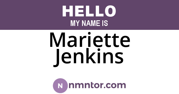 Mariette Jenkins
