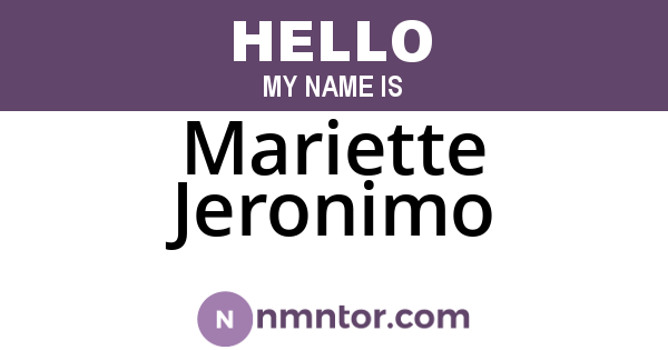 Mariette Jeronimo