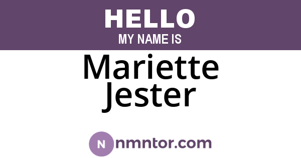 Mariette Jester