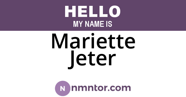 Mariette Jeter