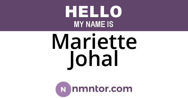Mariette Johal