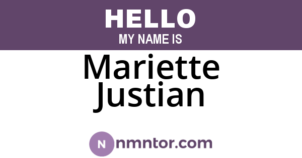 Mariette Justian
