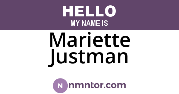 Mariette Justman