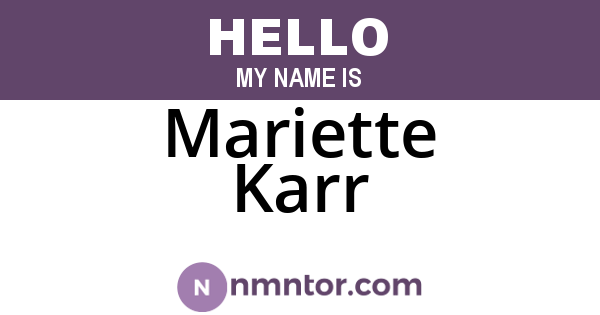 Mariette Karr