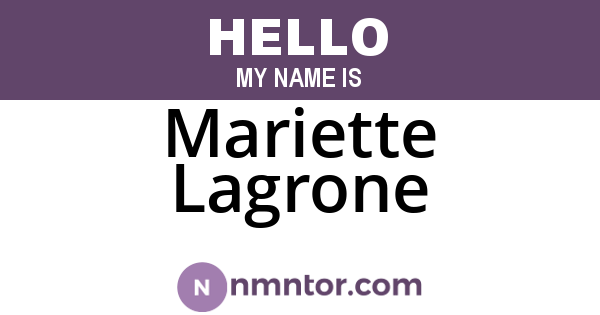Mariette Lagrone