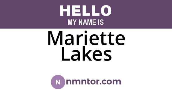 Mariette Lakes