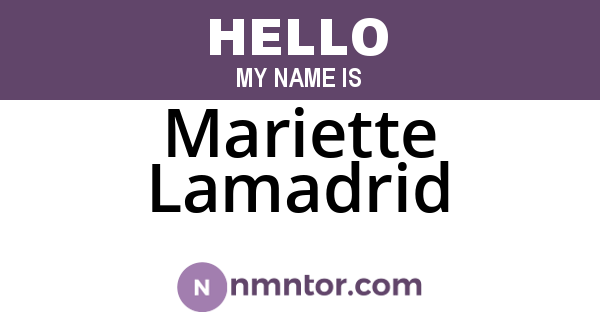 Mariette Lamadrid