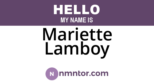 Mariette Lamboy